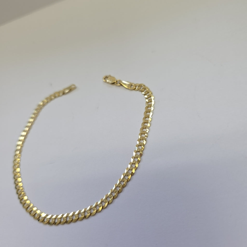 PULSERAS CABALLERO BARBADA AMARILLA ORO 14K 4.7 (NUEVO)