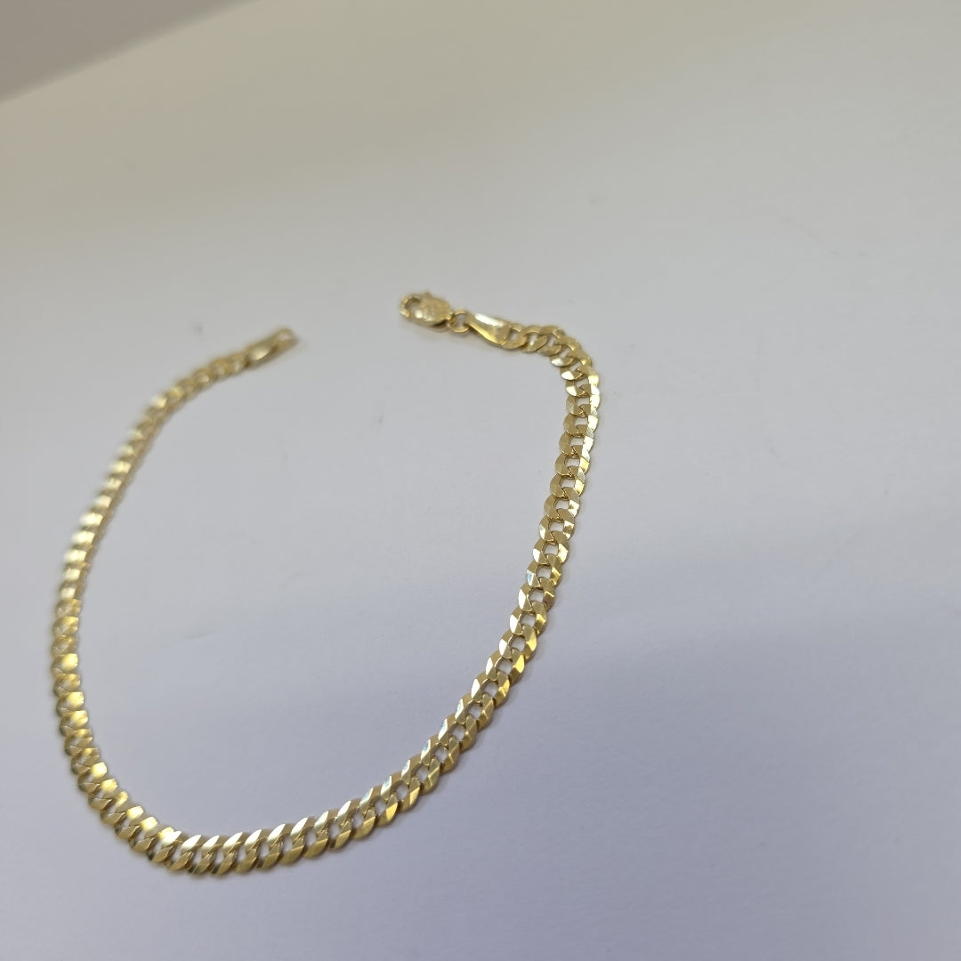 PULSERAS CABALLERO BARBADA AMARILLA ORO 14K 4.7 (NUEVO)