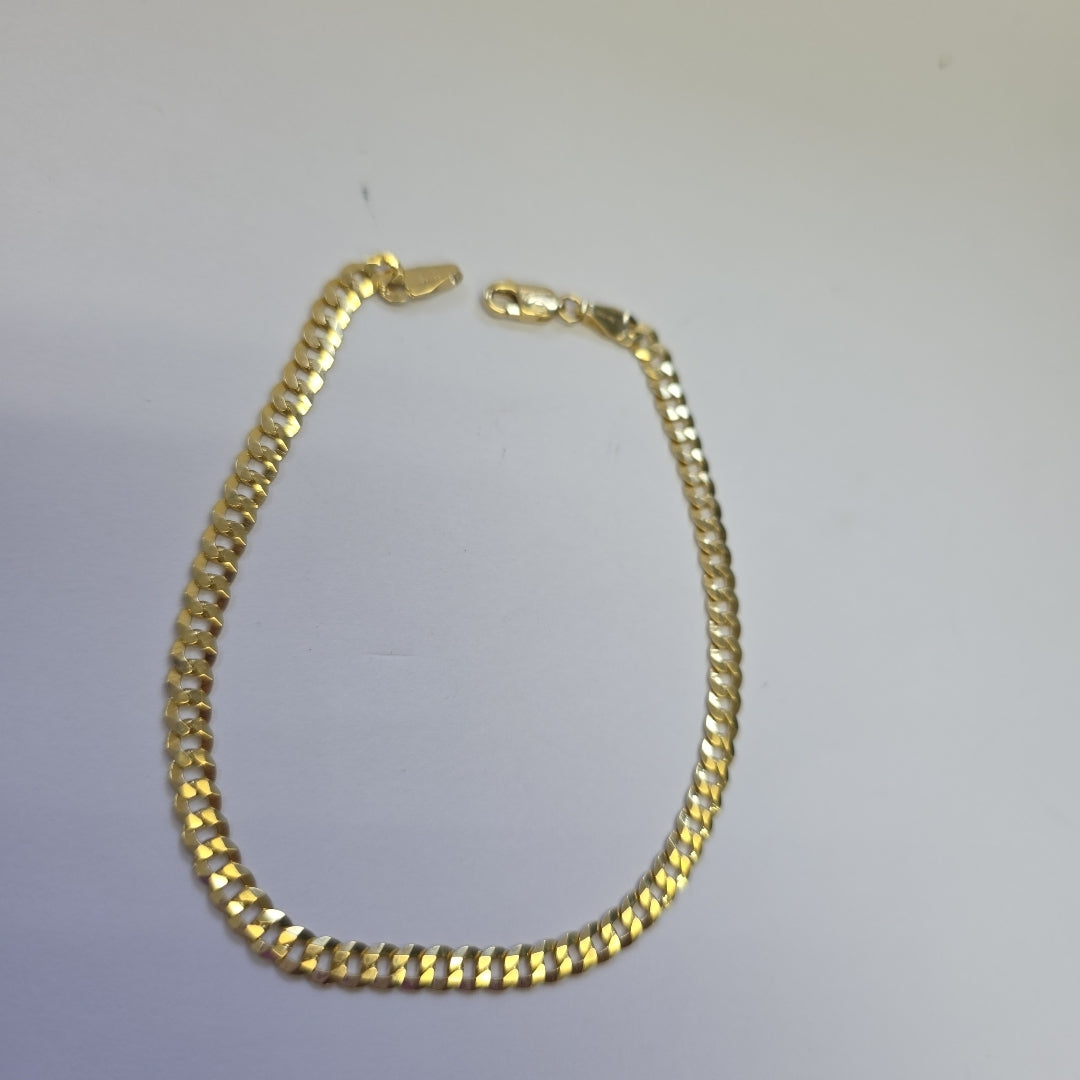 PULSERAS CABALLERO BARBADA AMARILLA ORO 14K 5.1 (NUEVO)