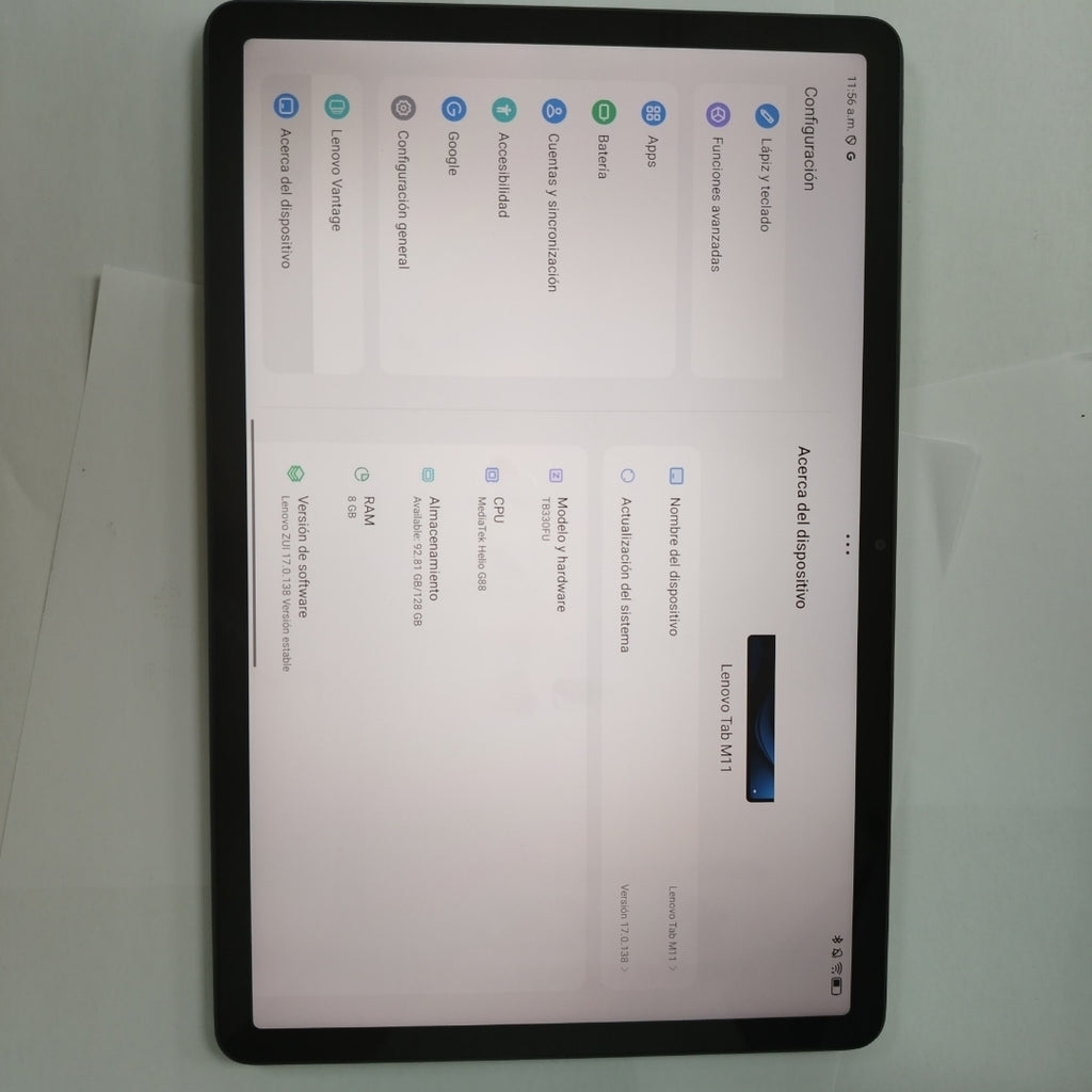 TABLETA LENOVO TAB M11 TB330FU (2024) 128 GB 8 GB RAM (SEMINUEVO)