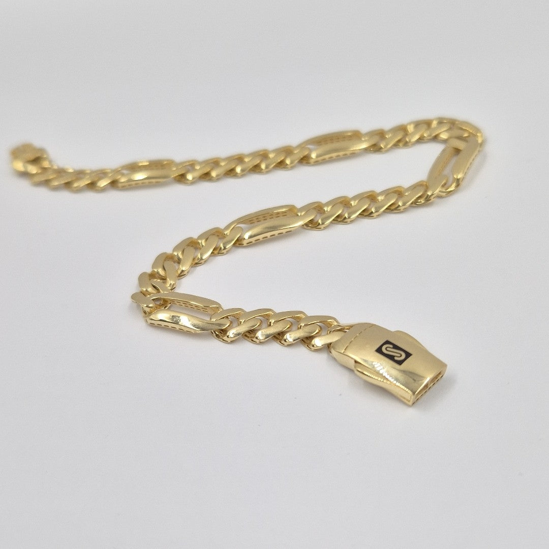 PULSERA CABALLERO MONACO ORO 14K 7.8 (NUEVO)
