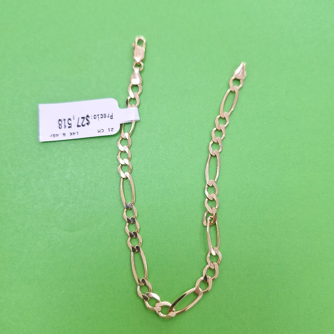 PULSERAS CABALLERO CARTIER 3*1 AMARILLA ORO 14K 6.4 (NUEVO)