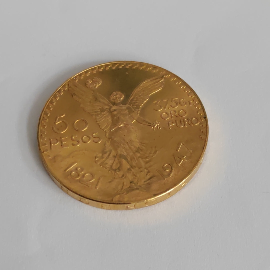 K1 41,60 GRMS - DTO. 0,00 GRMS - 21 K - AVALÚO 77126,40 * IDENTIFICACIÓN MONEDA NOMINATIVA * MONEDAS PESOS 50 PESOS (SEMINUEVO)