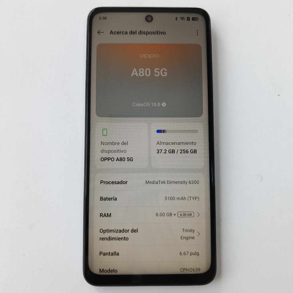 CELULAR OPPO  A80 5G CPH2639 (2024) 256 GB 8 GB RAM (SEMINUEVO)