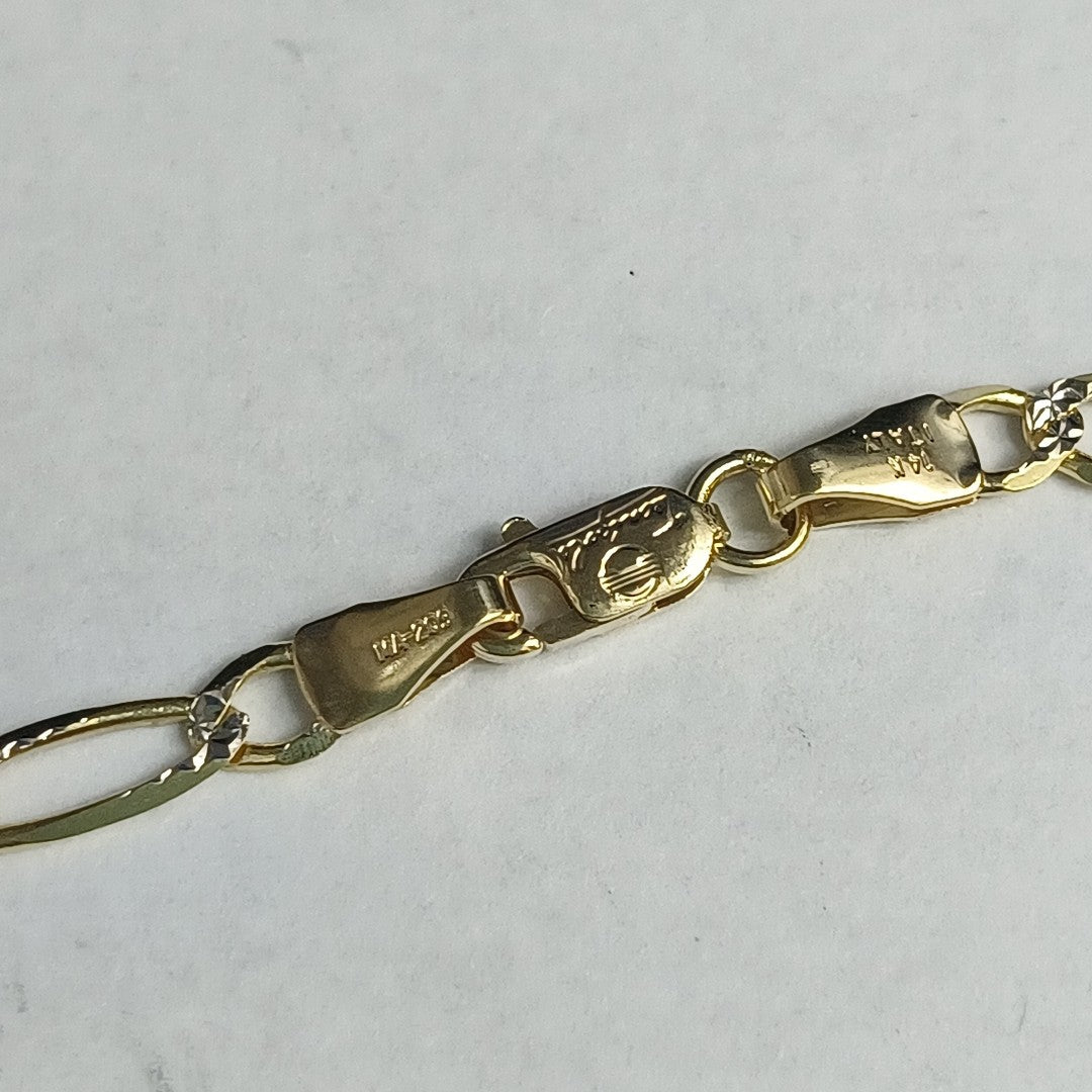 CADENAS CARTIER 3*1 DIAMANTADA ORO 14K 8.5 (NUEVO)