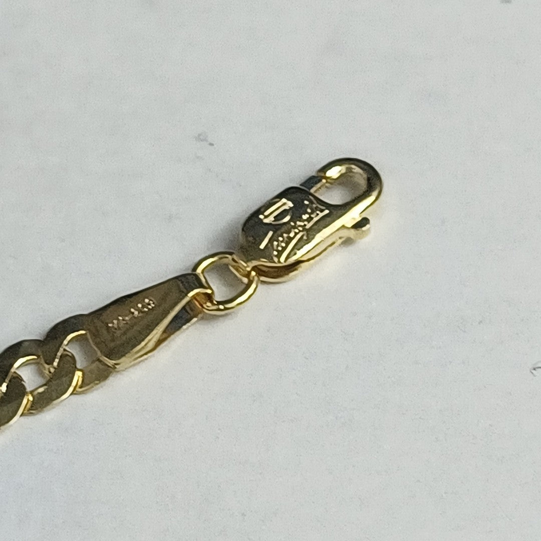 PULSERAS CABALLERO BARBADA AMARILLA ORO 10K 4.2 (NUEVO)