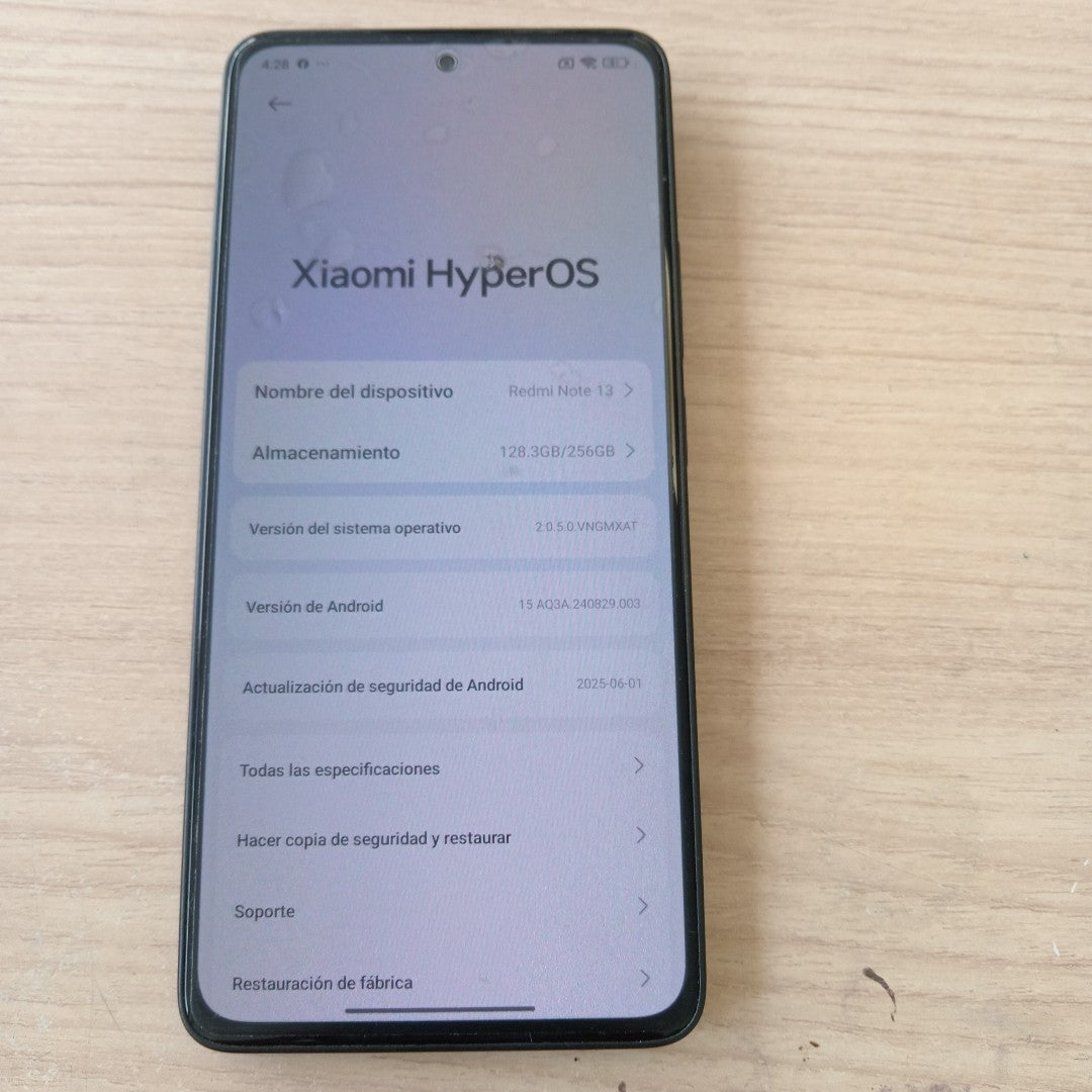 CELULAR XIAOMI REDMI NOTE 13 23129RA5FL (2024) 256 GB 8 GB RAM (SEMINUEVO)