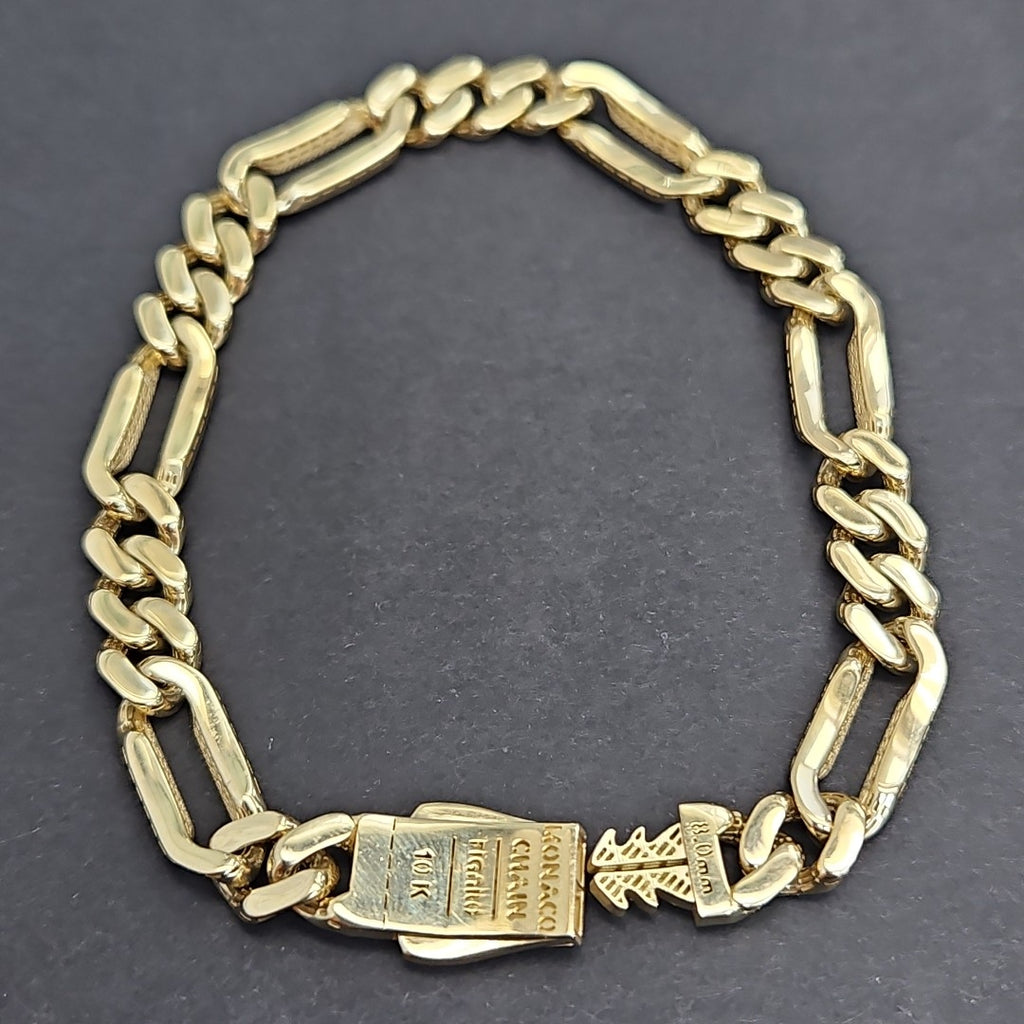 PULSERA CABALLERO MONACO ORO 10K 8.9 (NUEVO)