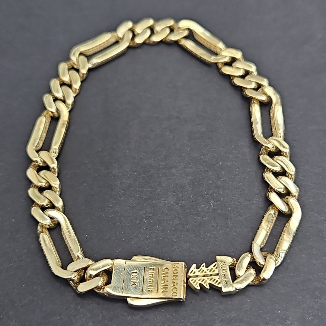 PULSERA CABALLERO MONACO ORO 10K 8.9 (NUEVO)
