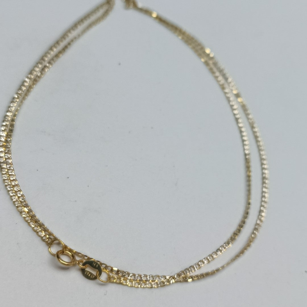 CADENAS BARBADA DIAMANTADA ORO 14K 2.1 (NUEVO)