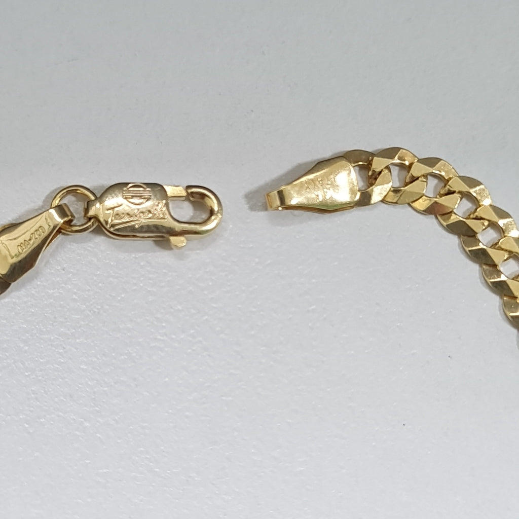 PULSERAS CABALLERO BARBADA AMARILLA ORO 14K 4.8 (NUEVO)