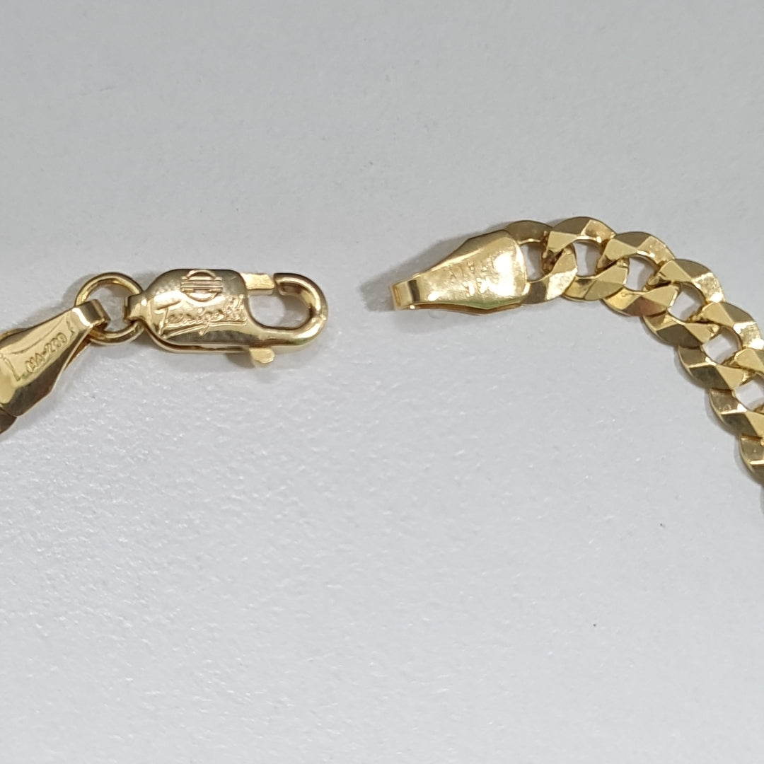 PULSERAS CABALLERO BARBADA AMARILLA ORO 14K 4.8 (NUEVO)