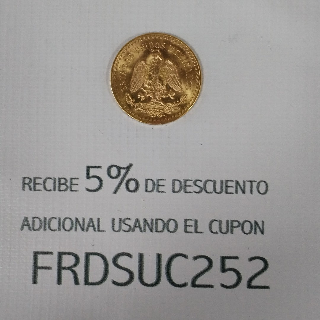 K1 41.6 GRMS 21 K IDENTIFICACIÓN MONEDA NOMINATIVA. MONEDAS PESOS 50 PESO (SEMINUEVO)