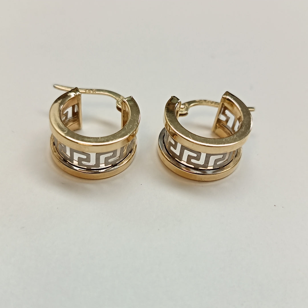 ARRACADAS PAR ORO COMBINADO 14 K 2,80 GRMS (SEMINUEVO)