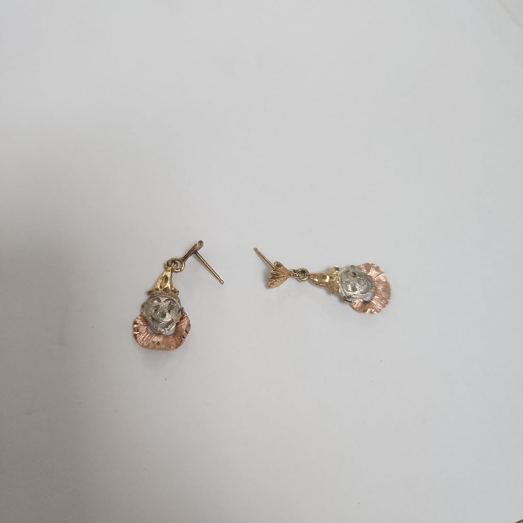 ARETES PAR. ORO, ORO COMBINADO. 14 K 2.6 GRMS (SEMINUEVO)