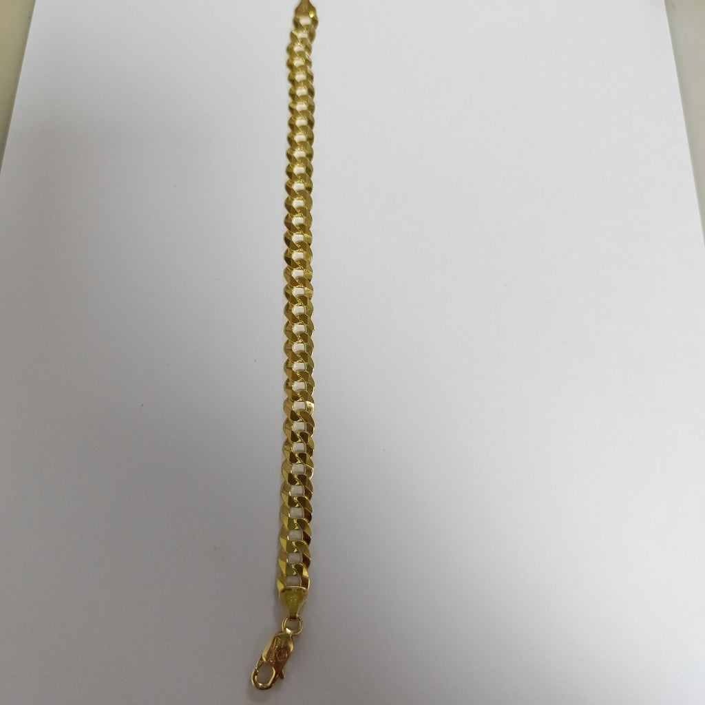 PULSERAS CABALLERO BARBADA AMARILLA ORO 14K 16 (NUEVO)