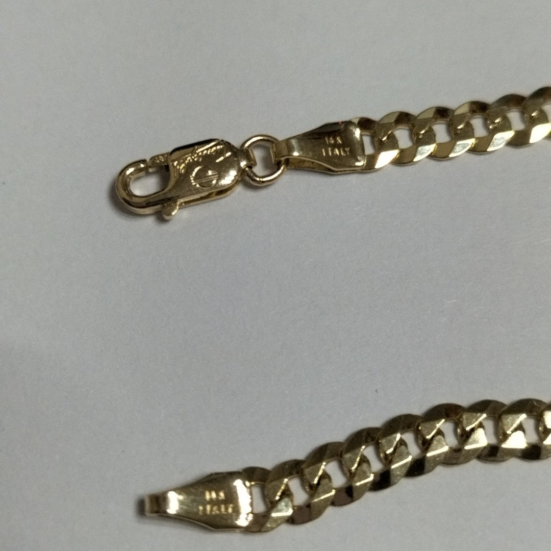 PULSERAS CABALLERO BARBADA AMARILLA ORO 14K 4.8 (NUEVO)