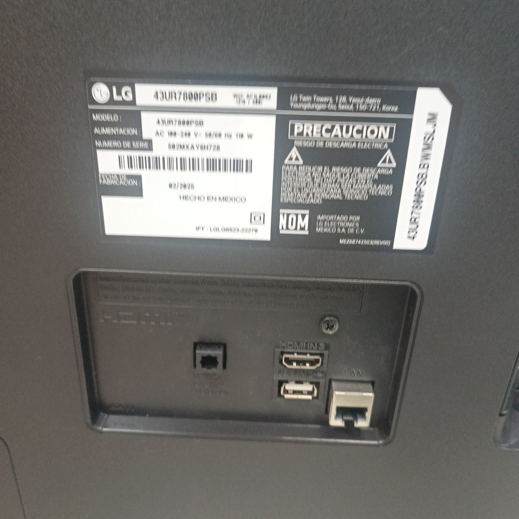 PANTALLA LG 43UR7800PSB (2025) 43" LED 4K (SEMINUEVO)
