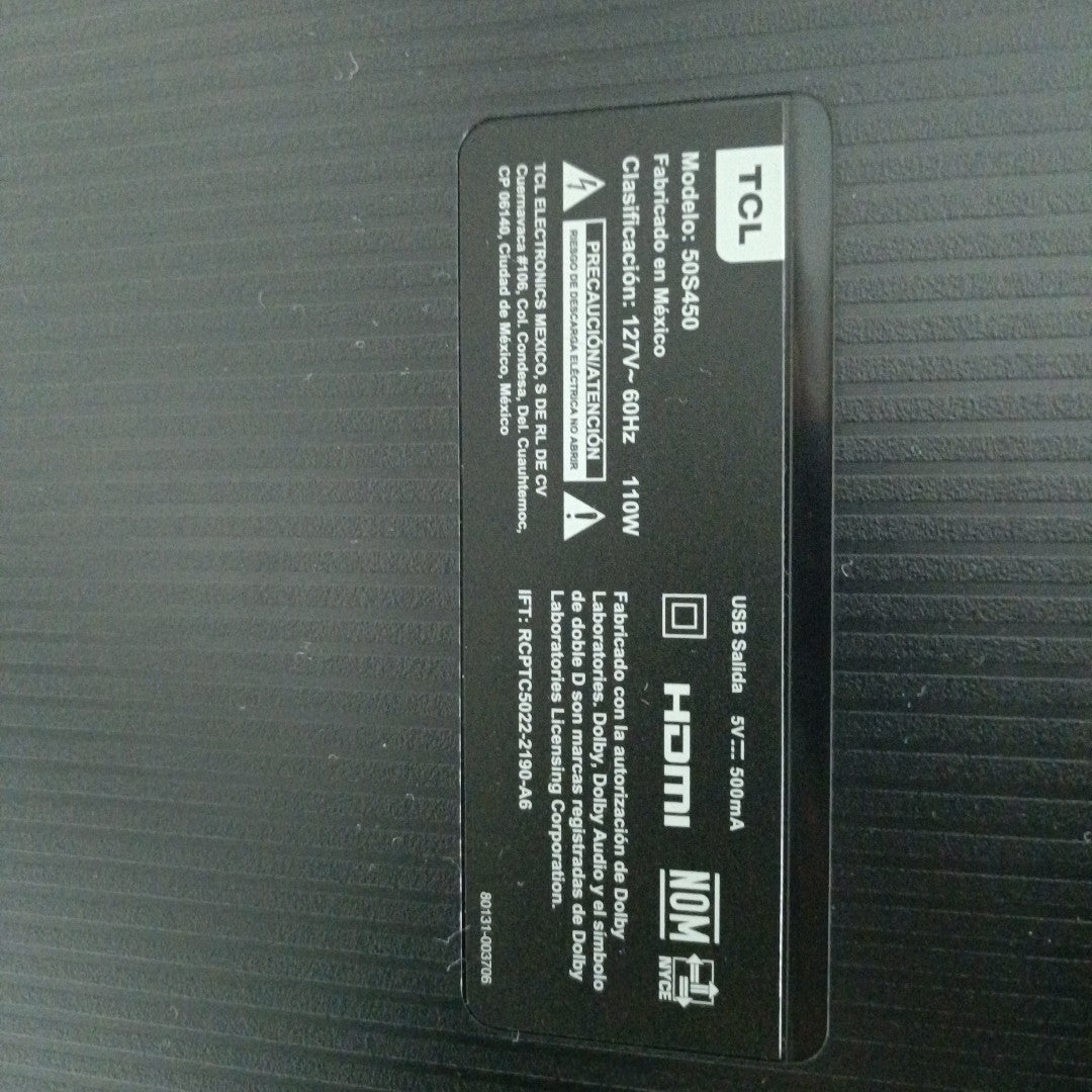 PANTALLA TCL 50A435 (2020) 50" LED 4K