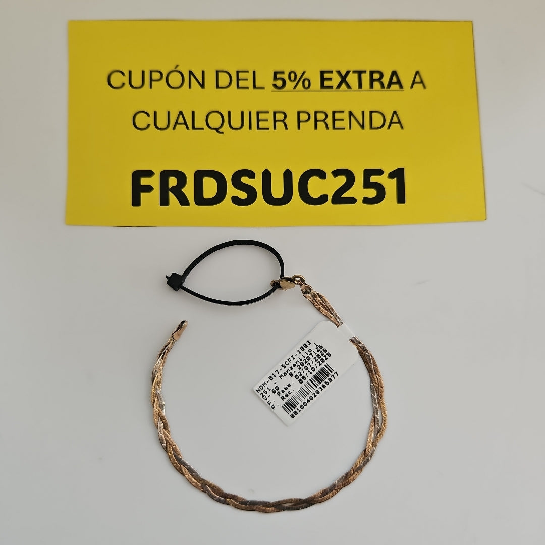 PULSERA. ORO, ORO COMBINADO. 10 K 1.9 GRMS (SEMINUEVO)