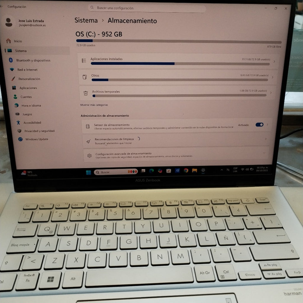 LAPTOP ASUS ZENBOOK 14 UX3402VA-KP555W (2023) 1 TB SSD 16 GB RAM (SEMINUEVO)