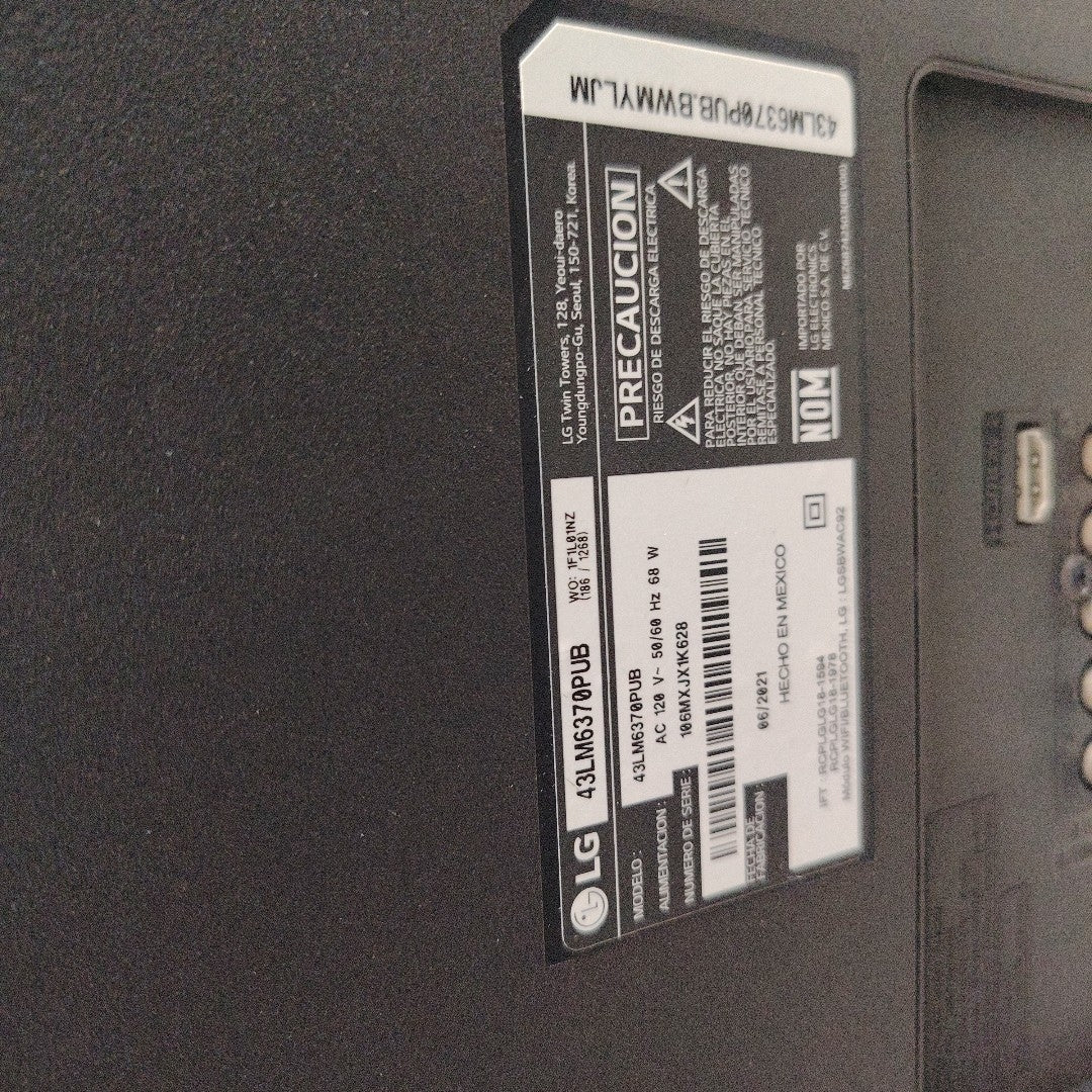 PANTALLA LG 43LM6370PUB (2021) 43" LED FULL HD