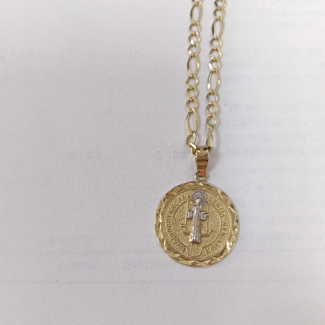 CADENA, MEDALLA RELIGIOSA. ORO. 10 K 5 GRMS (SEMINUEVO)