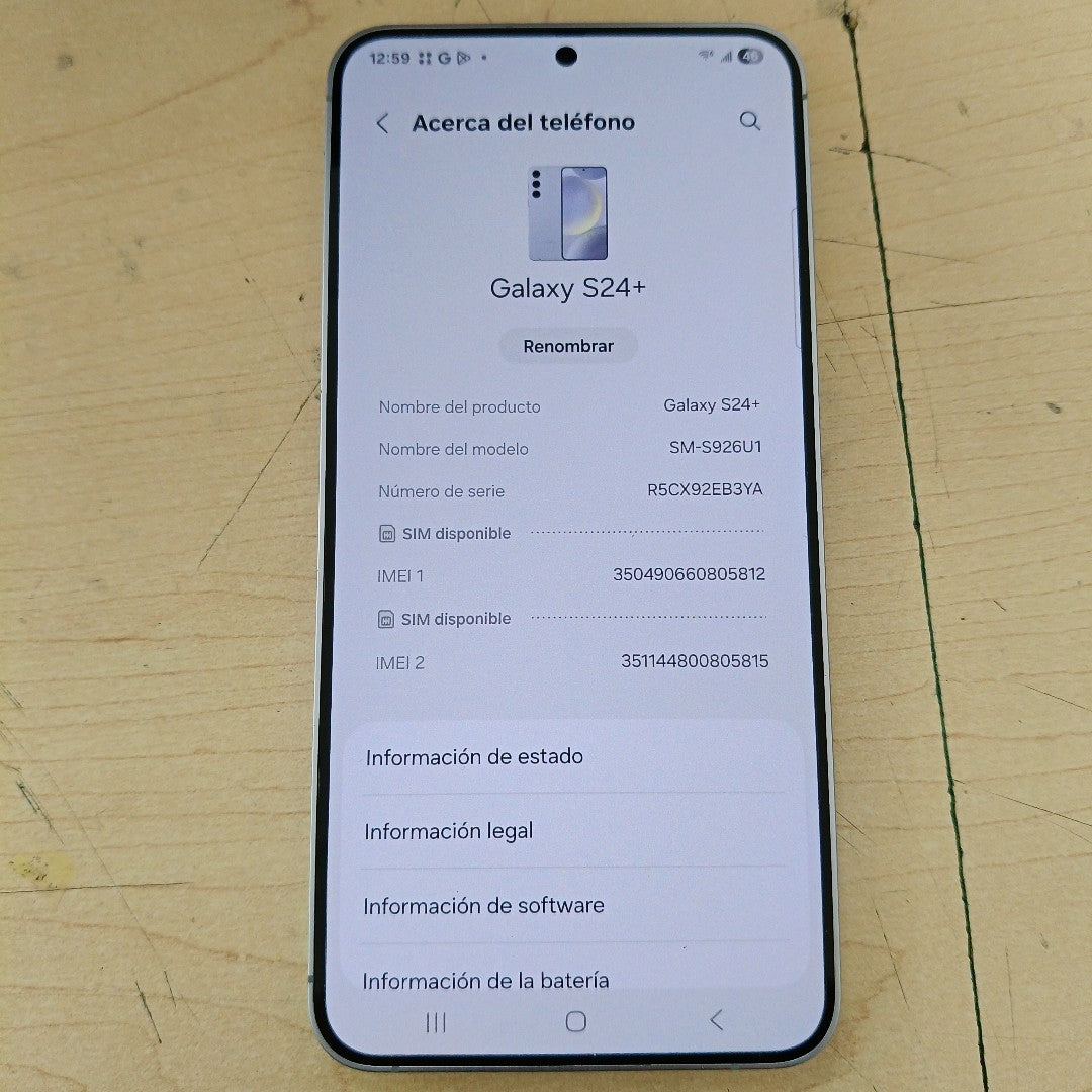 CELULAR SAMSUNG GALAXY S24 + SM-S926U1 (2024) 512 GB 12 GB RAM (SEMINUEVO)