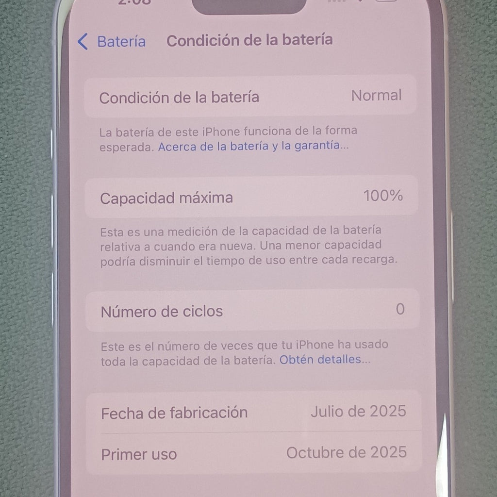 CELULAR APPLE IPHONE 16 A3286 (2024) 128 GB 8 GB RAM (SEMINUEVO)
