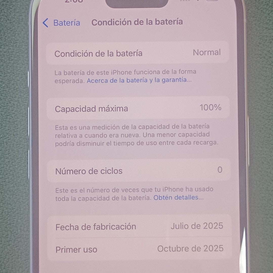 CELULAR APPLE IPHONE 16 A3286 (2024) 128 GB 8 GB RAM (SEMINUEVO)