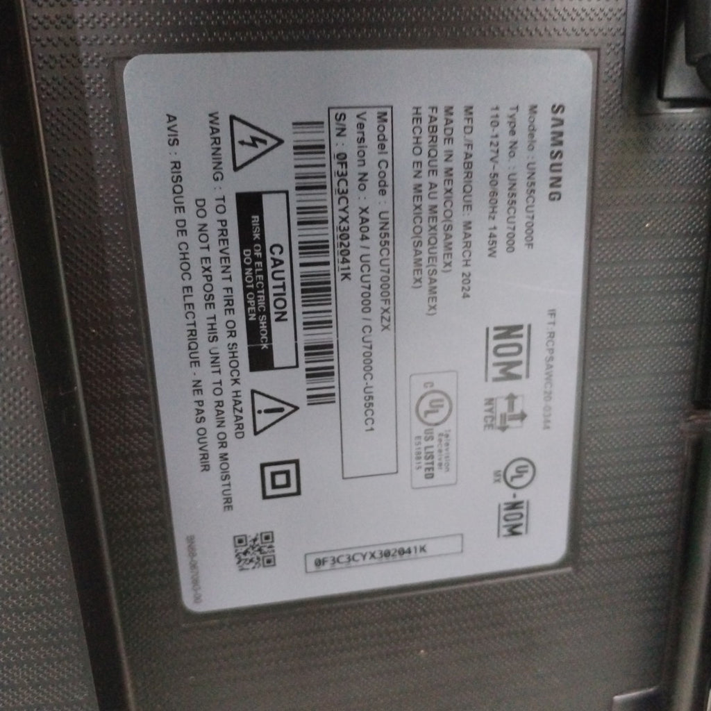 PANTALLA SAMSUNG UN55CU7000F (2024) 55" LED 4K (SEMINUEVO)