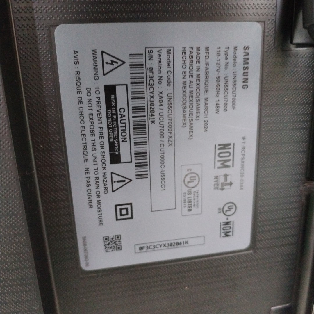 PANTALLA SAMSUNG UN55CU7000F (2024) 55" LED 4K (SEMINUEVO)