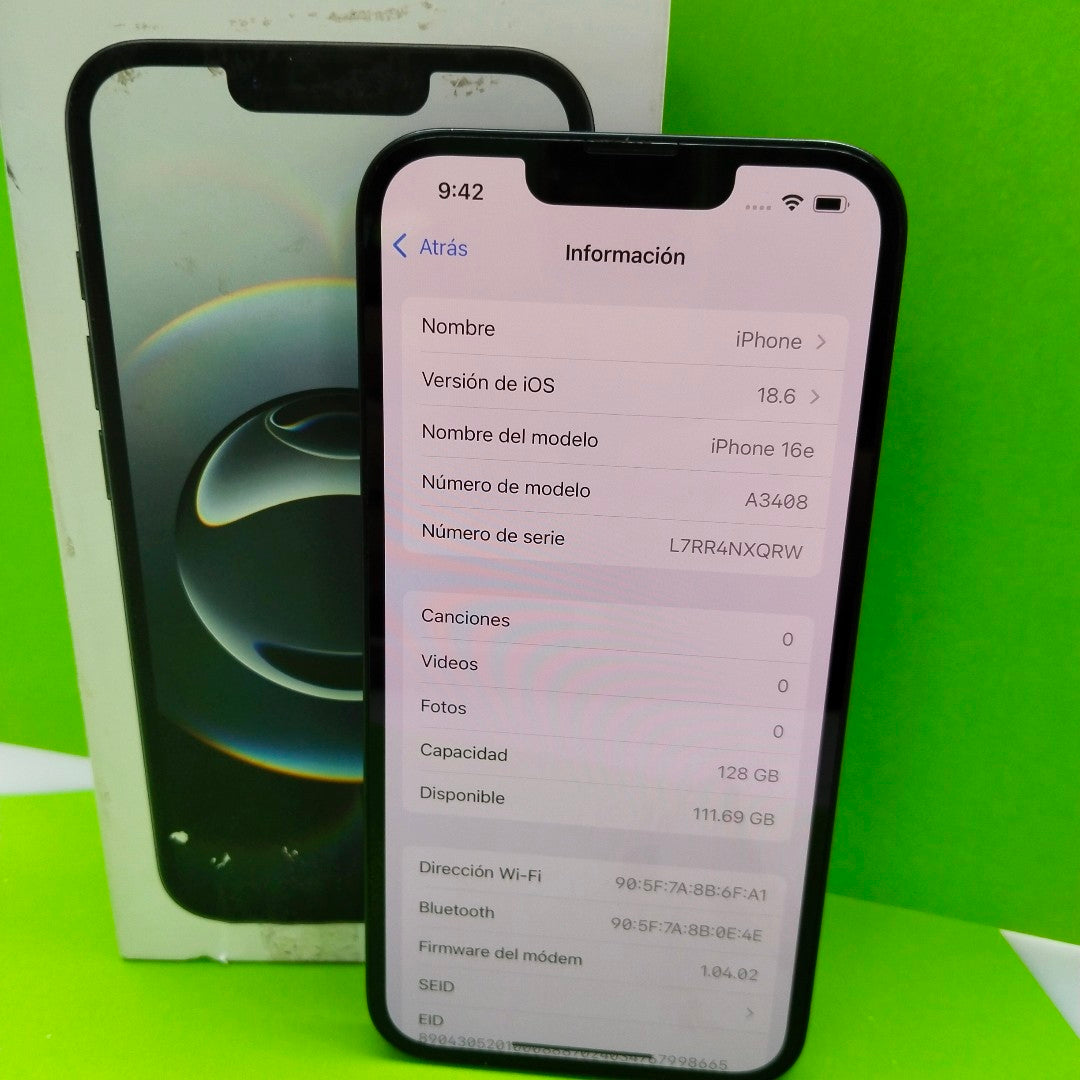 CELULAR APPLE IPHONE 16E A3408 (2025) 128 GB 8 GB RAM