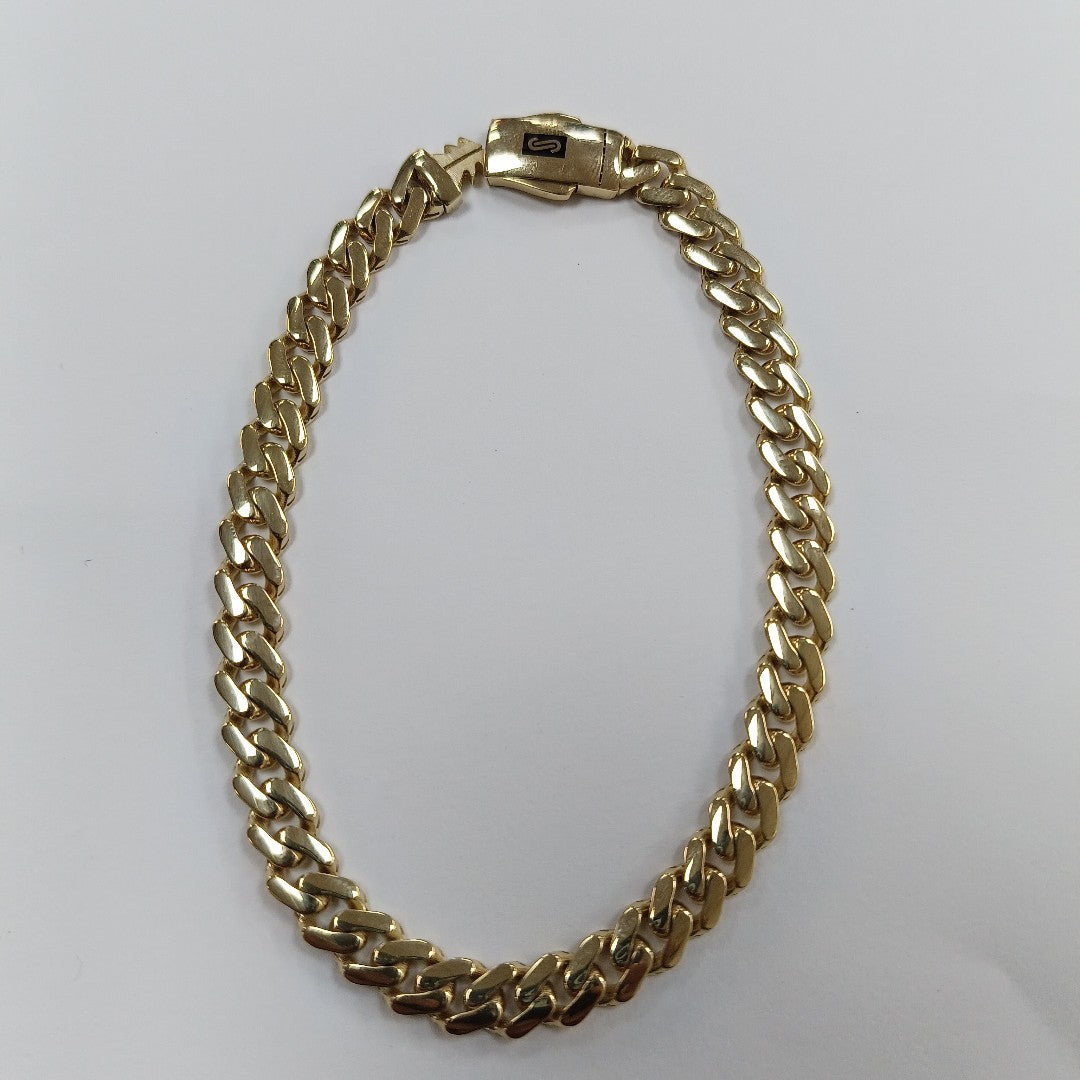 PULSERA CABALLERO MONACO ORO 14K 7.5 (NUEVO)
