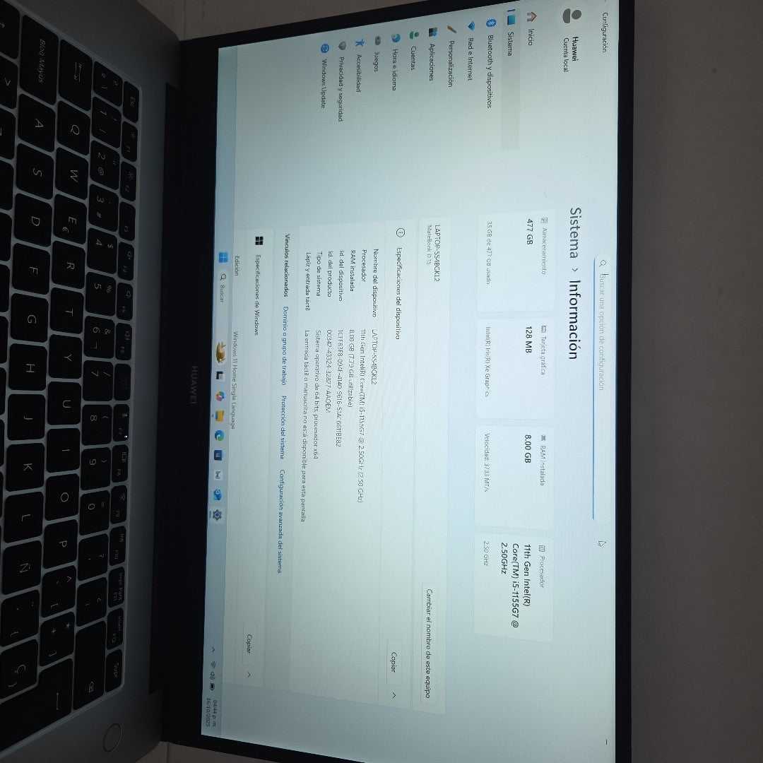 LAPTOP HUAWEI MATEBOOK D 15 BODE-WDH9 (2022) 512 GB SSD 8 GB RAM