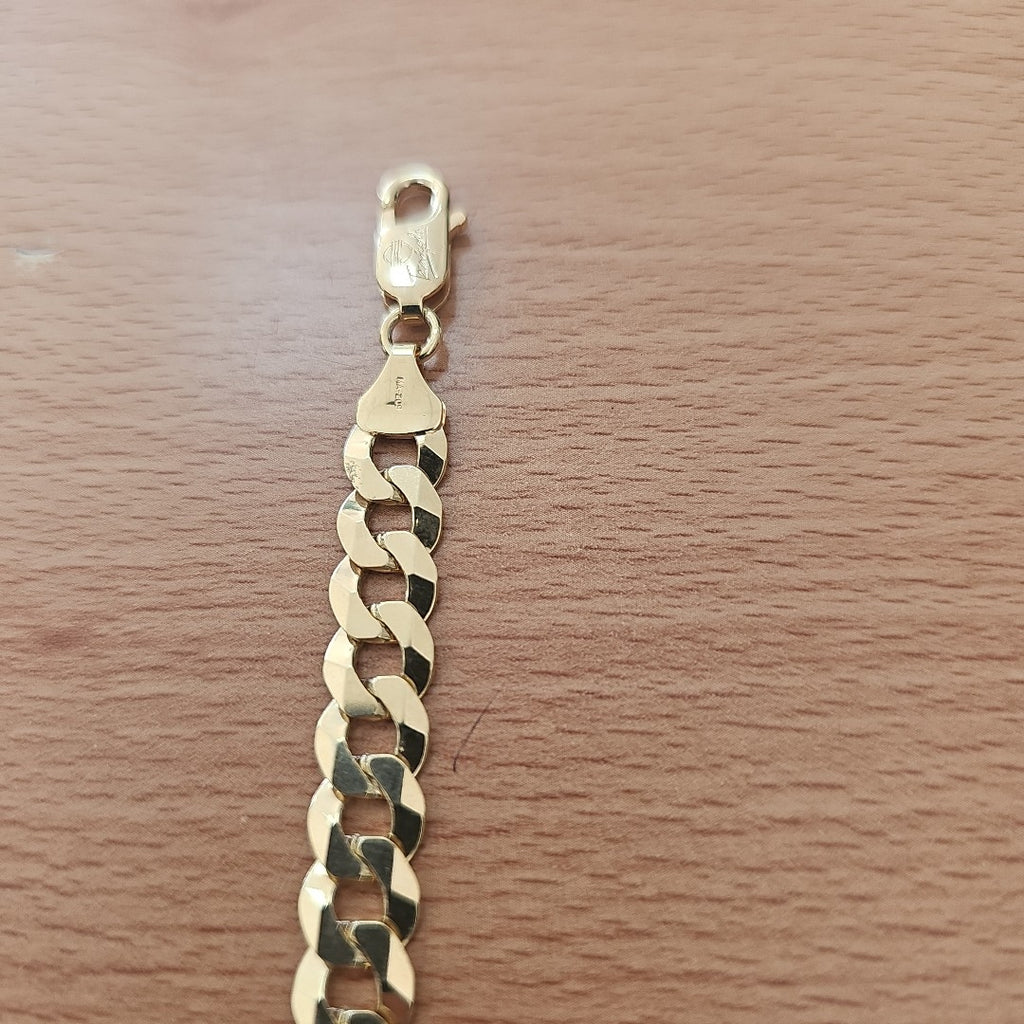PULSERAS CABALLERO BARBADA AMARILLA ORO 14K 16 (NUEVO)