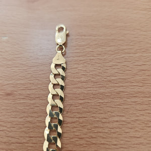 PULSERAS CABALLERO BARBADA AMARILLA ORO 14K 16 (NUEVO)