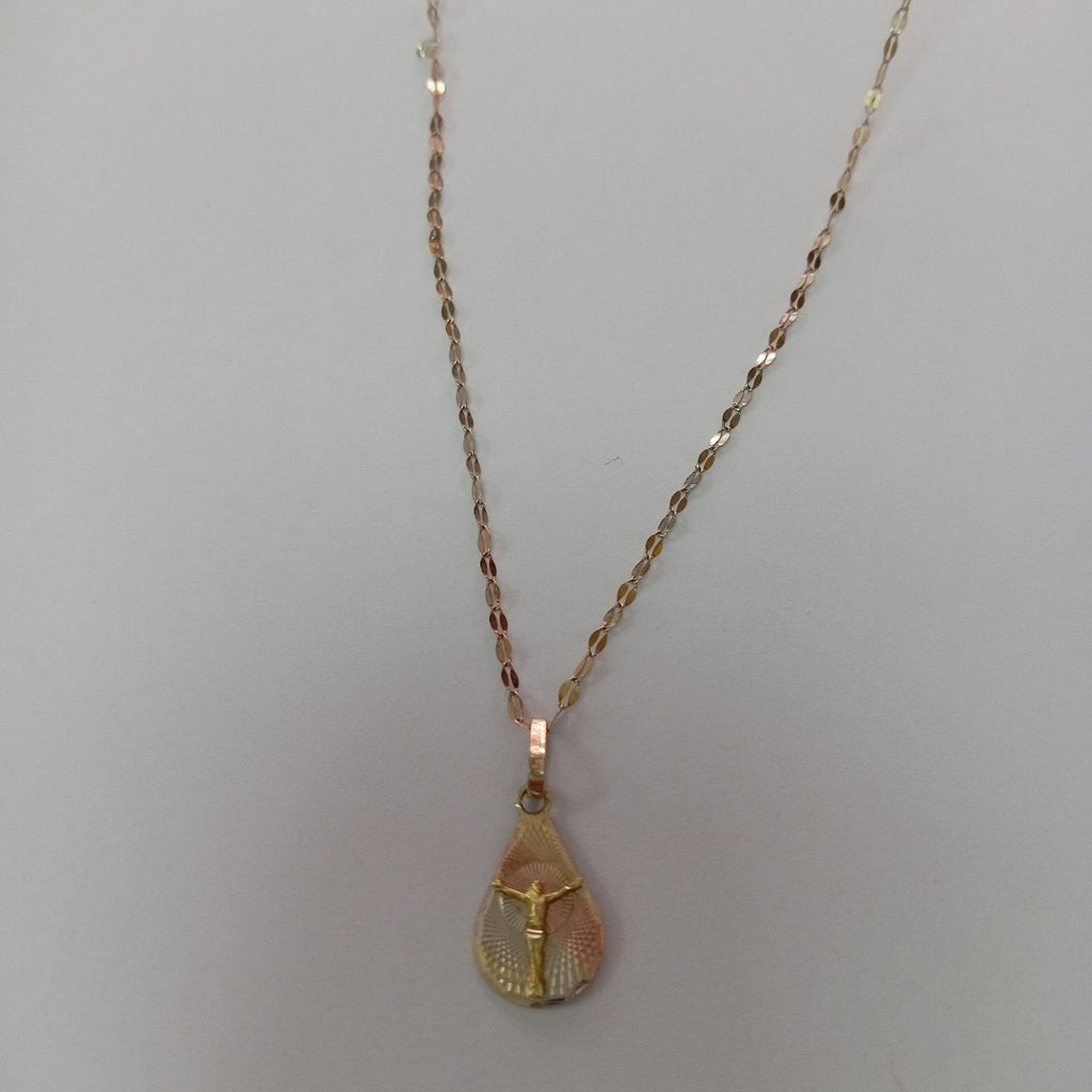 CADENA, MEDALLA RELIGIOSA. ORO. 10 K 2 GRMS (SEMINUEVO)