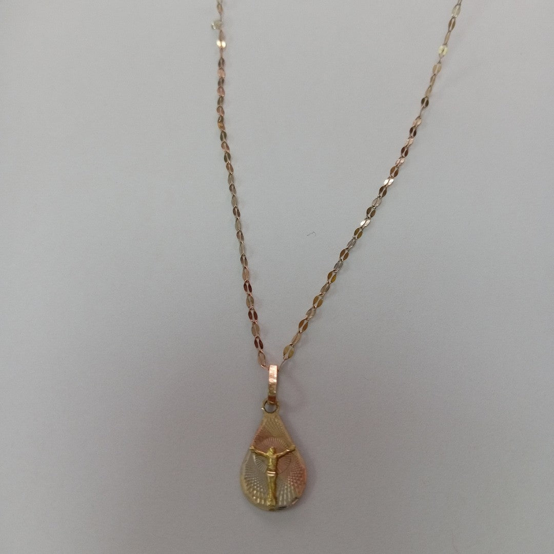 CADENA, MEDALLA RELIGIOSA. ORO. 10 K 2 GRMS (SEMINUEVO)