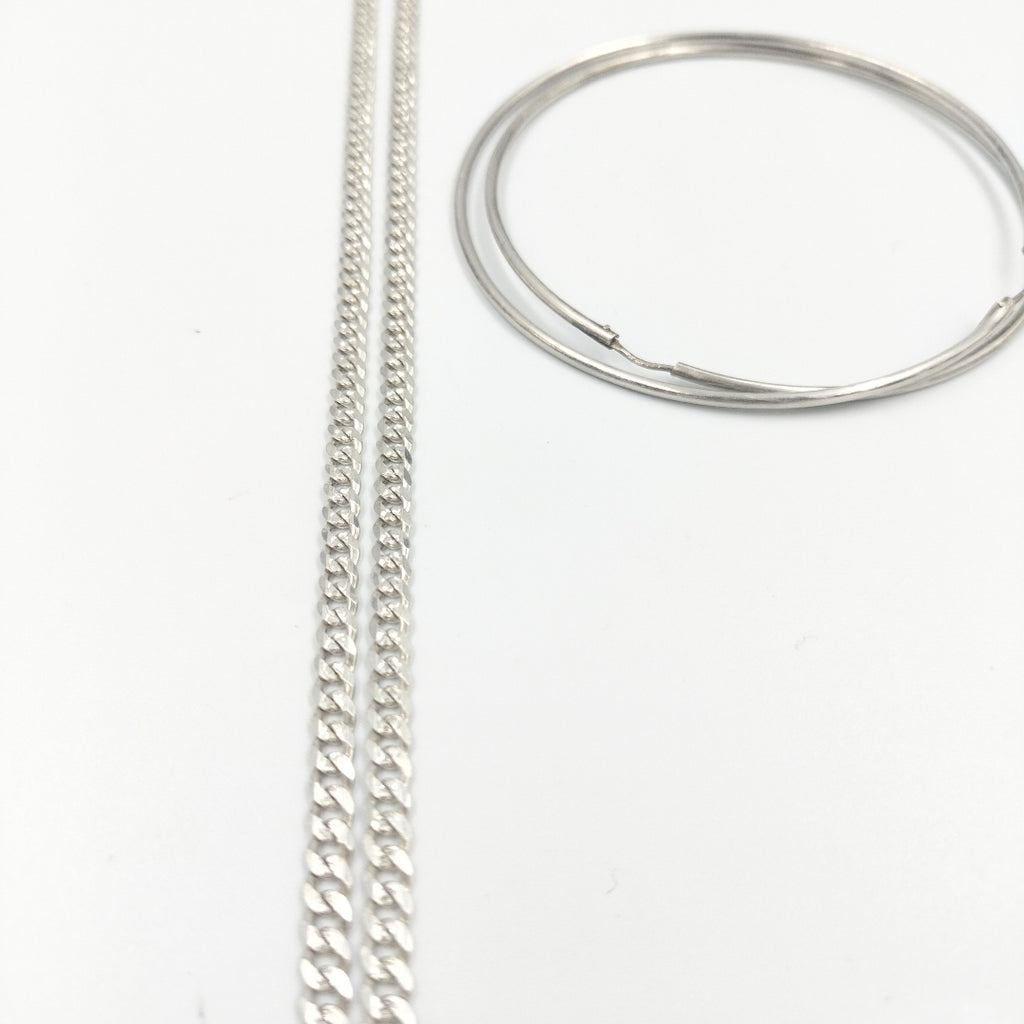 ARRACADAS PAR,CADENA PLATA 23,20 GRMS (SEMINUEVO)
