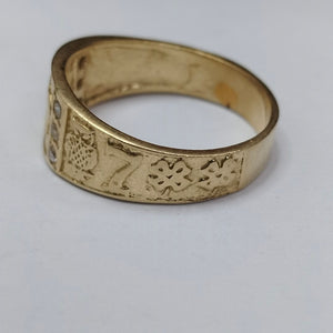 ARGOLLA DE LA SUERTE. ORO. 14 K 4.9 GRMS (SEMINUEVO)