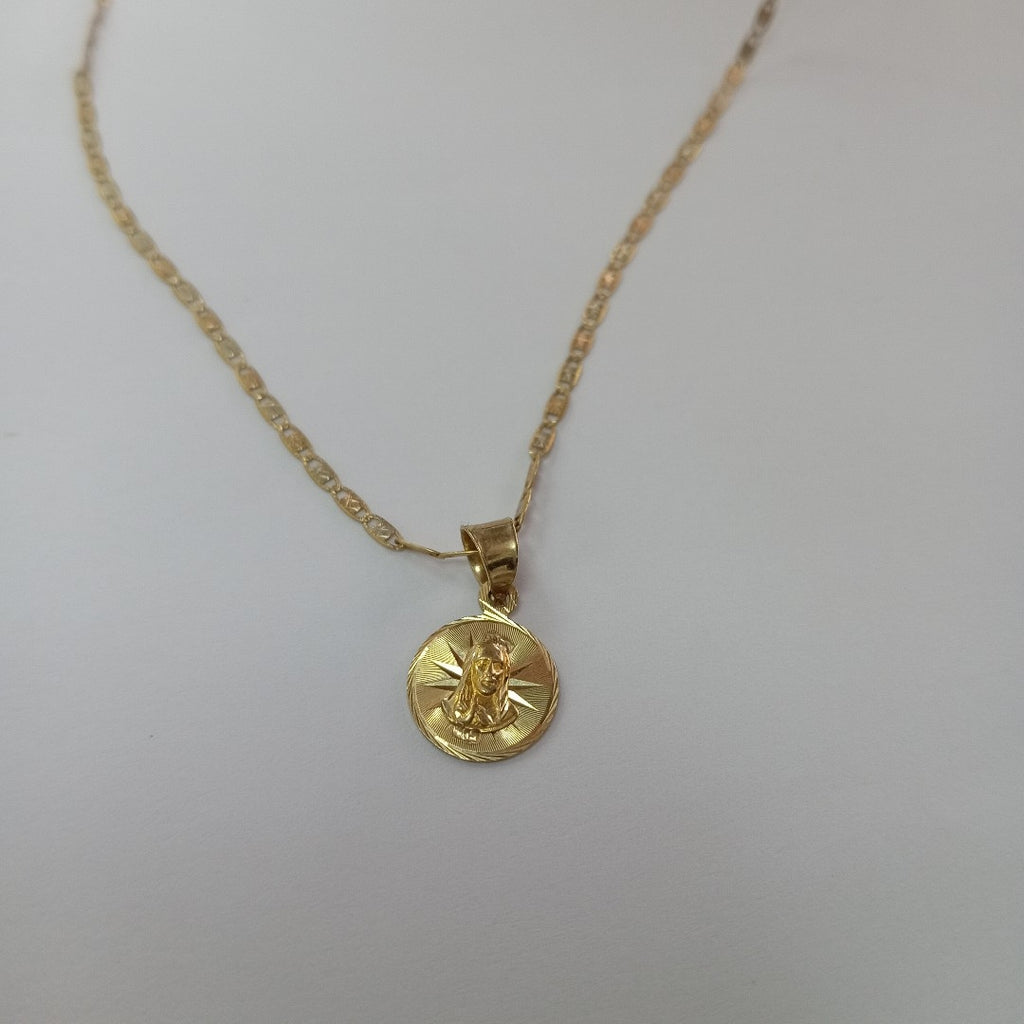 CADENA, MEDALLA RELIGIOSA. ORO. 10 K 2 GRMS (SEMINUEVO)