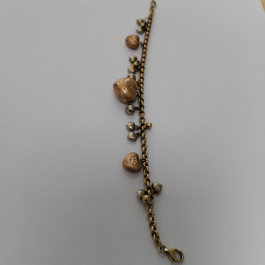 PULSERA. ORO, ORO COMBINADO. 14 K 11.8 GRMS (SEMINUEVO)