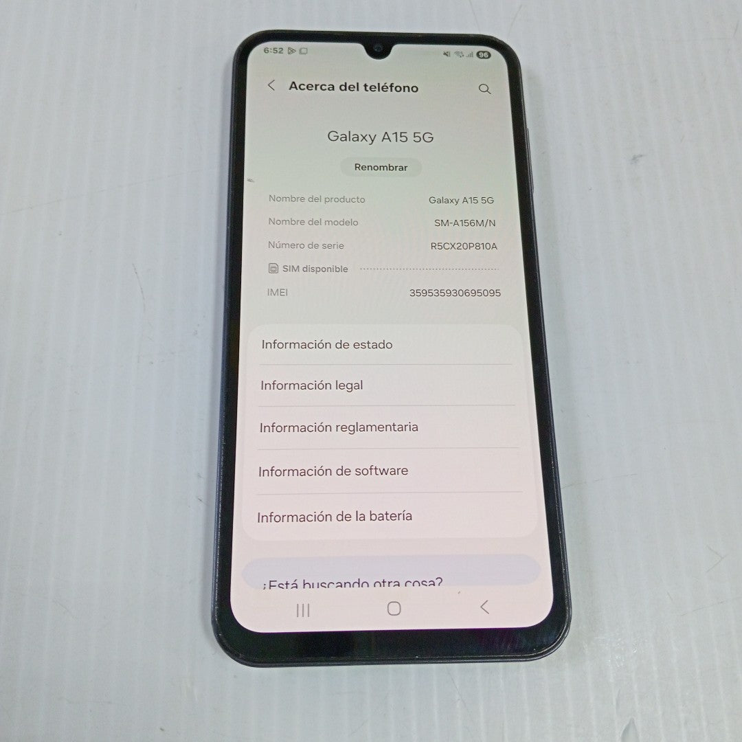 CELULAR SAMSUNG GALAXY A15 5G SM-A156M/N (2023) 128 GB 4 GB RAM (SEMINUEVO)