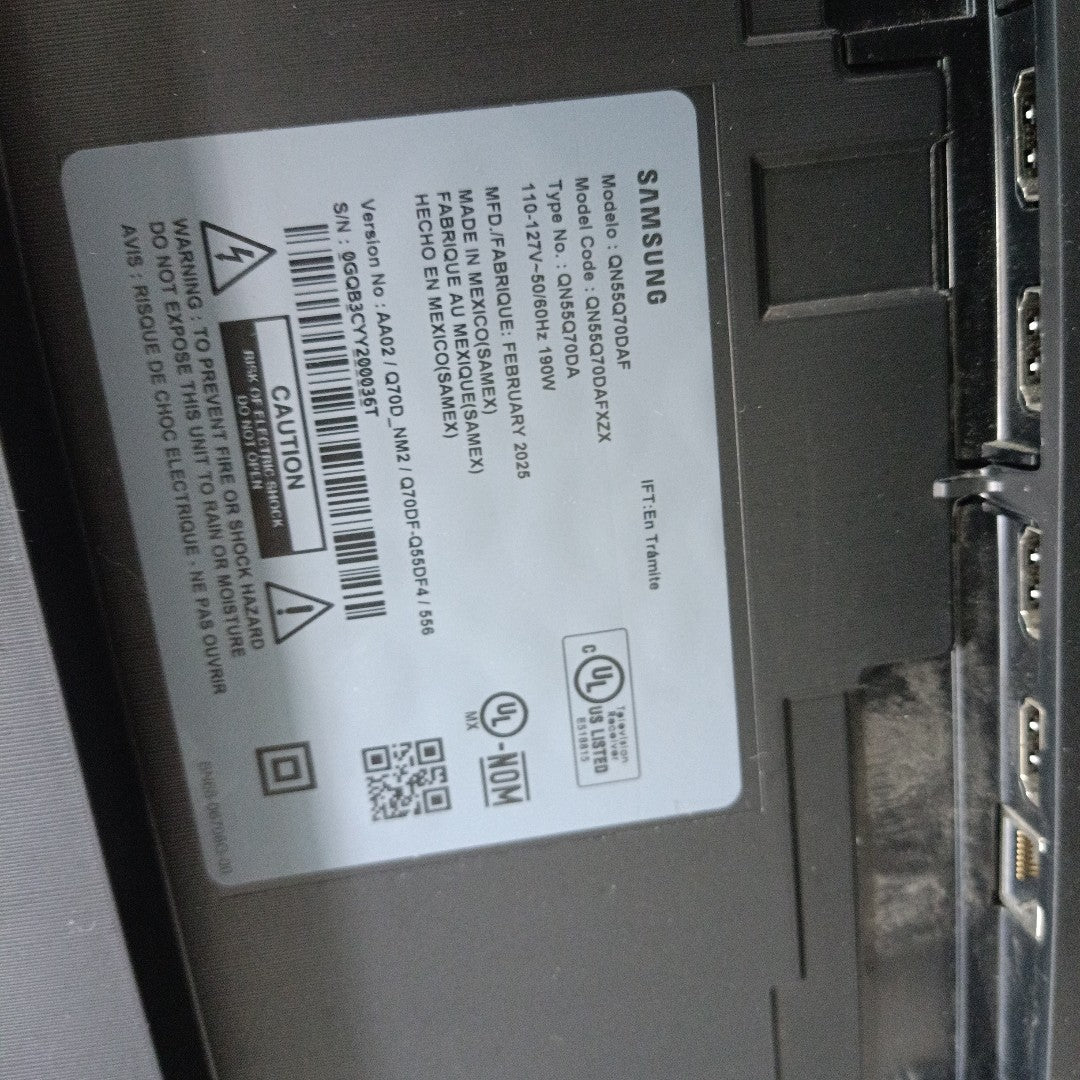 PANTALLA SAMSUNG QN55Q70DAF (2024) 55" QLED 4K (SEMINUEVO)