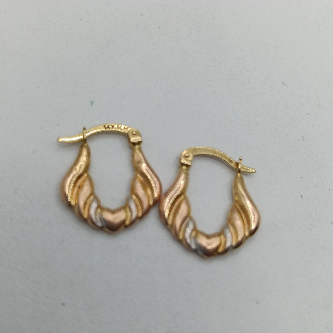 ARETES PAR ORO COMBINADO 14 K 1,10 GRMS (SEMINUEVO)