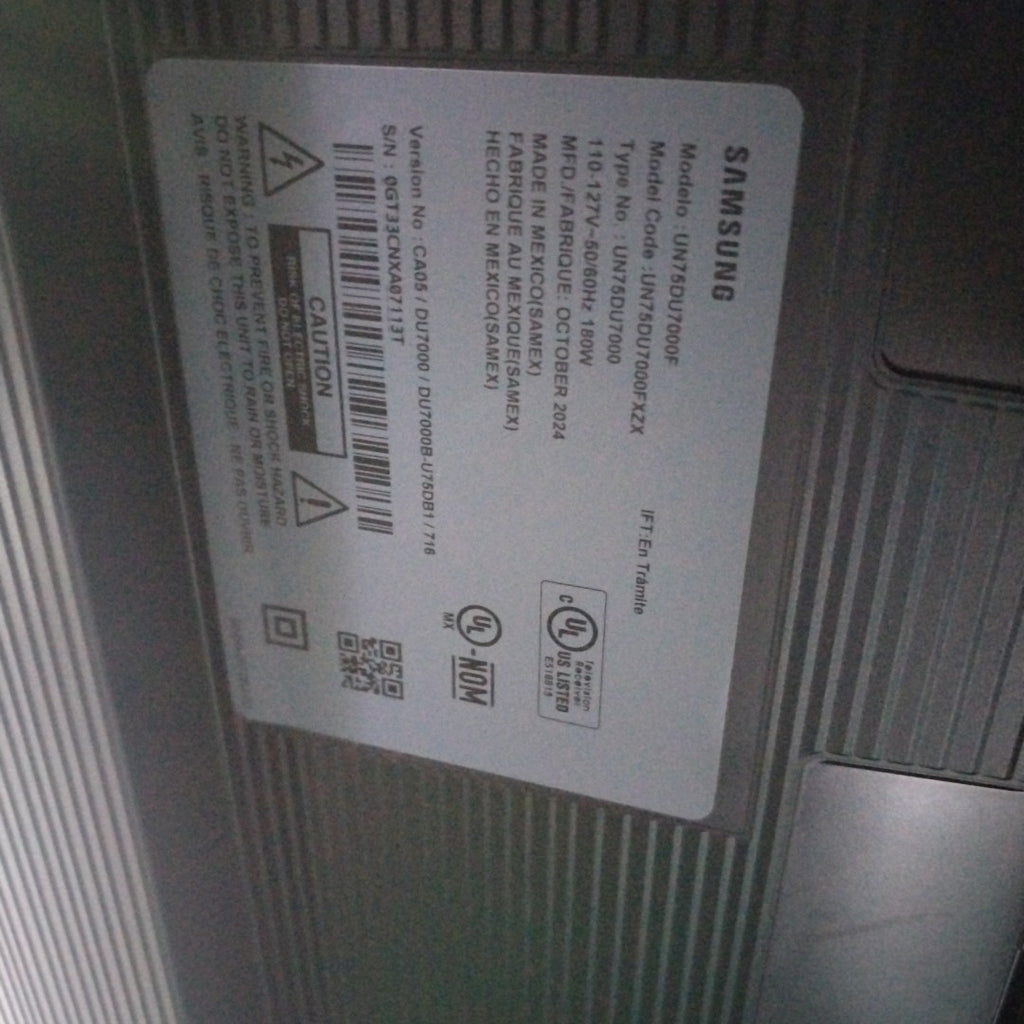 PANTALLA SAMSUNG UN75AU7000F (2022) 75" LED 4K (SEMINUEVO)