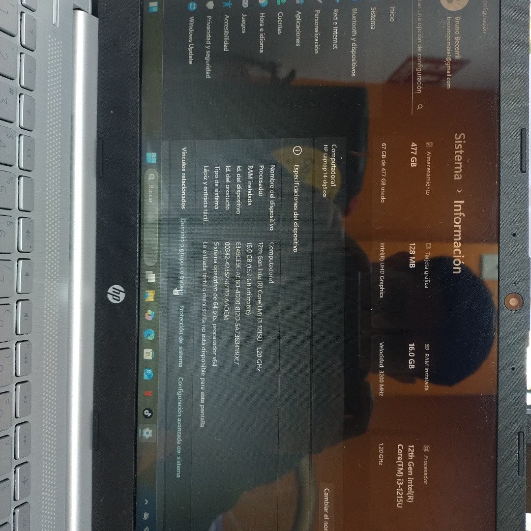 LAPTOP HP 14-DQ5007LA (2023) 512 GB SSD 16 GB RAM (SEMINUEVO)