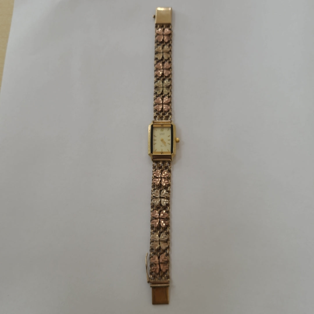 RELOJ CAJA ACERO PULSO ORO. ORO, ORO COMBINADO. 8 K 27.3 GRMS (SEMINUEVO)