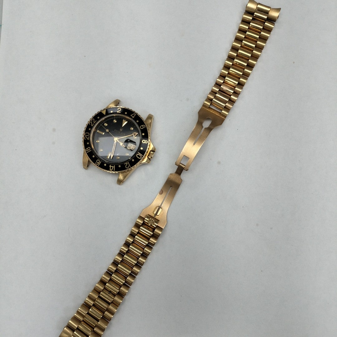 RELOJ CAJA Y PULSO ORO. ORO. 18 K 167.3 GRMS (SEMINUEVO)
